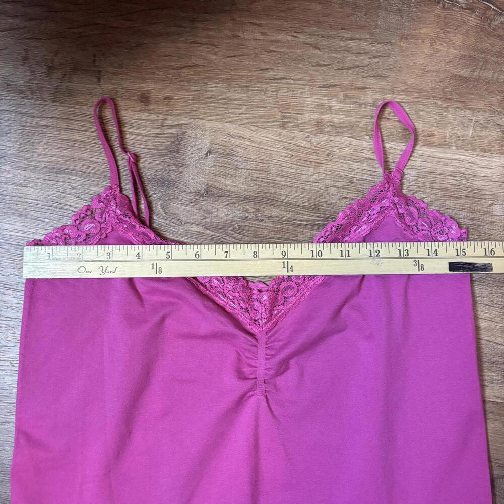 y2k babydoll lace cami attention sz large pink nylon layer mcbling - Picture 7 of 8